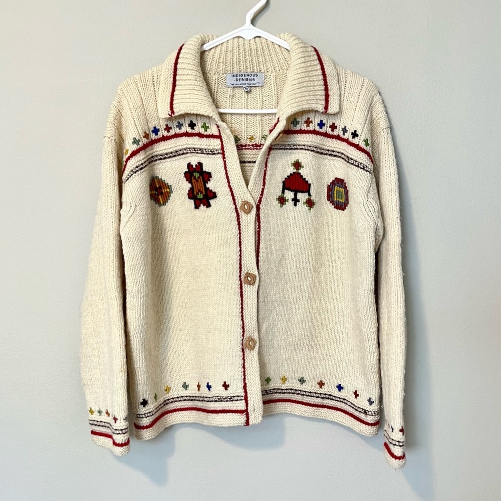 Vintage Wool Sweater Indigenous Designs M